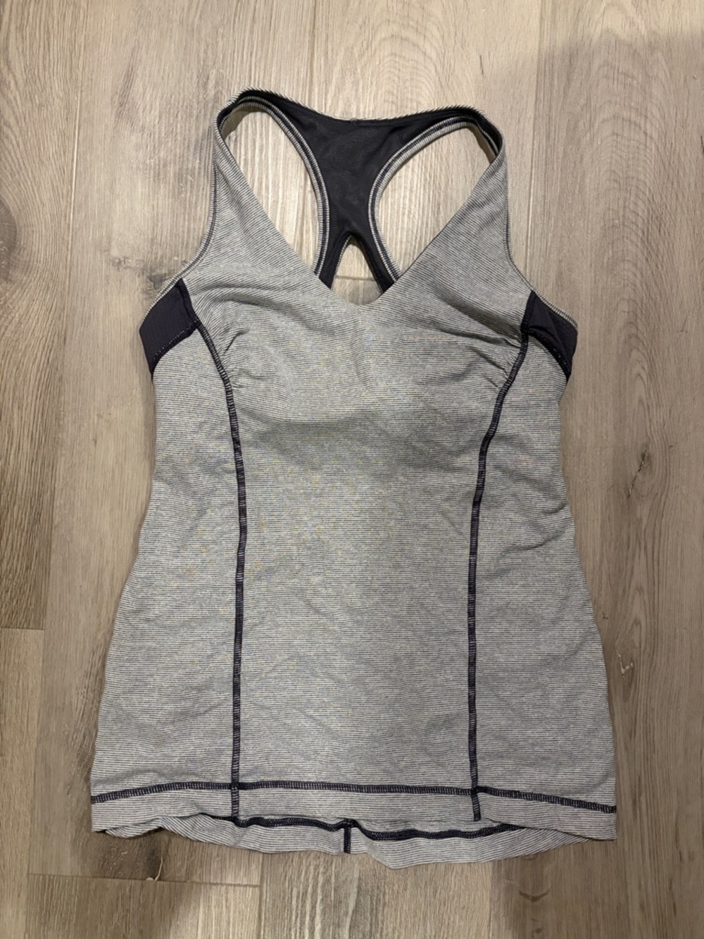 lululemon athletica Grey and Black Racerback Tank